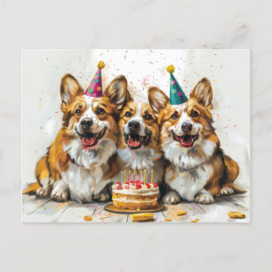 Verjaardag Pembroke Welsh Corgi Honden Briefkaart