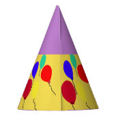 Verjaardag Petten Paarse Frosting Cupcake Balloons Feesthoedjes (Achterkant)