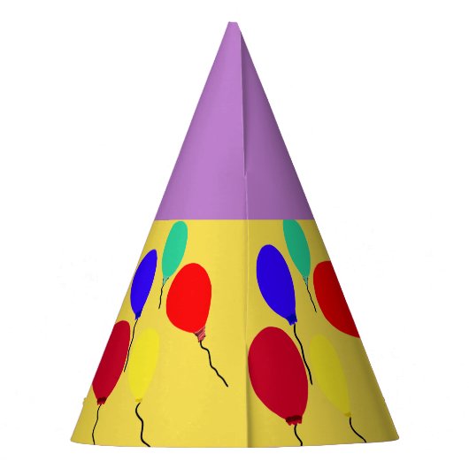 Verjaardag Petten Paarse Frosting Cupcake Balloons Feesthoedjes (Achterkant)