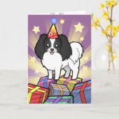 Verjaardag Phalene / Japanse Chin Kaart (Gele Bloem)