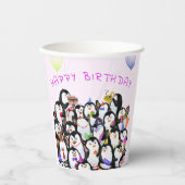 Verjaardag Pinguïn Party Paper Cups - Aangepaste t Papieren Bekers (Voorkant)