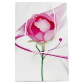 Verjaardag Pink Peony Bud Abstract Medium Cadeauzakje (Voorkant)