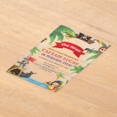 Verjaardag piratenschip Ahoy Matey Boys Acryl Uitnodigingen (Laagn)