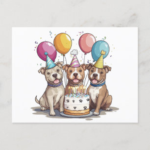 Verjaardag Pit Bull Honden Briefkaart
