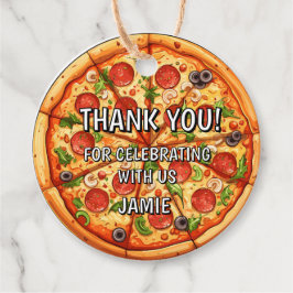 Verjaardag pizza eerste verjaardag bedankjes labels