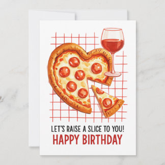 Verjaardag Pizza Wenskaart: Leuke Feestelijke Vier Feestdagenkaart
