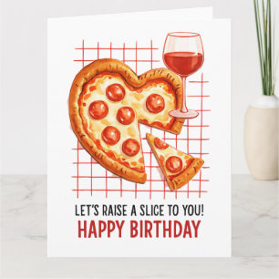 Verjaardag Pizza Wenskaart: Leuke Feestelijke Vier Kaart