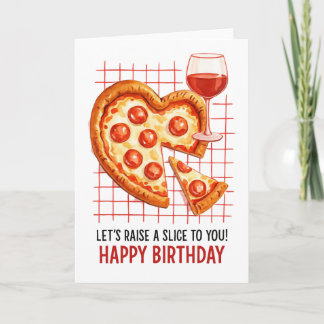 Verjaardag Pizza Wenskaart: Leuke Feestelijke Vier Kaart