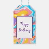 Verjaardag Plastic Fluid Abstract Cadeaulabel (Voorkant)