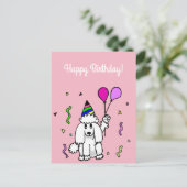Verjaardag poedelhond briefkaart (Staand voorkant)