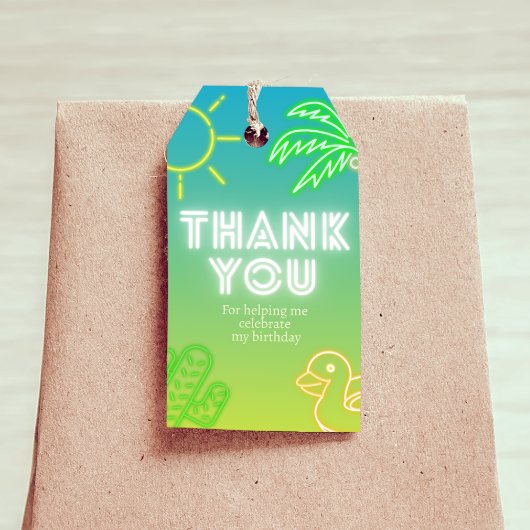 Verjaardag Pool Party Jongen  Cadeaulabel