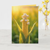 Verjaardag Popcorn Kaart (Gele Bloem)