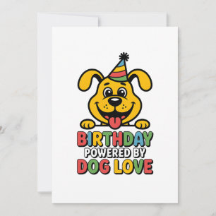 Verjaardag Powered by Dog Love Design Feestdagenkaart