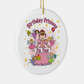 Verjaardag Prinses Ik ben Vier T-shirts en Geschen Keramisch Ornament (Rechts)