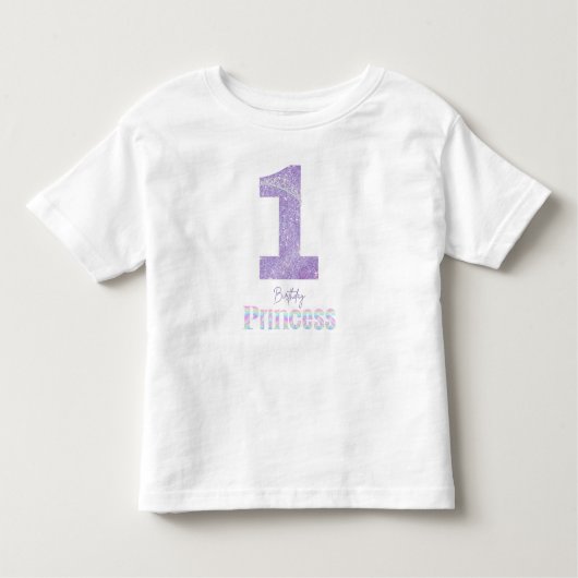 Verjaardag Prinses Kroon T-Shirt voor 1 jaar oud (Voorkant)