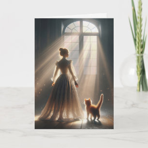 Verjaardag prinses met een kitten kaart