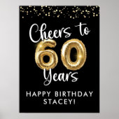 Verjaardag Proost op 60 jaar Welkom Teken Poster (Voorkant)