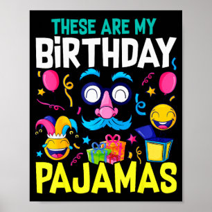 Verjaardag Pyjama Cute Top Pj Meisjes Slaap Poster