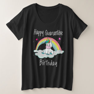 Verjaardag Quarantaine Eenhoorn regenboog Grote Maat T-shirt