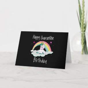 Verjaardag Quarantaine Eenhoorn regenboog Kaart