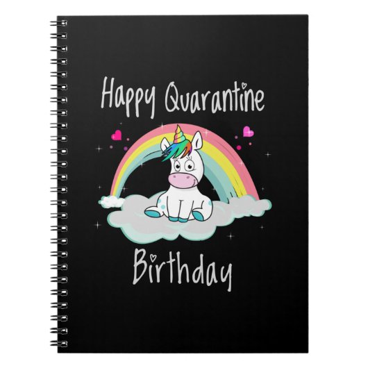 Verjaardag Quarantaine Eenhoorn regenboog Notitieboek (Voorkant)