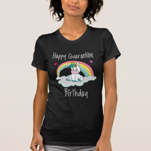 Verjaardag Quarantaine Eenhoorn regenboog T-shirt