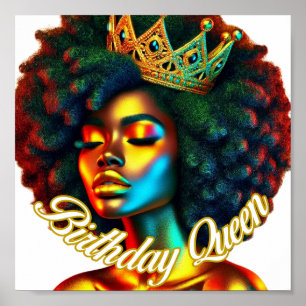 Verjaardag Queen Afro Art Print