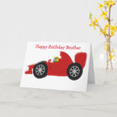 Verjaardag raceauto kaart (Gele Bloem)