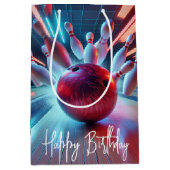 Verjaardag Red Bowling Ball Strike Medium Cadeauzakje (Voorkant)