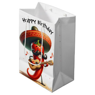 Verjaardag Red Chili Pepper Muzikant Medium Cadeauzakje