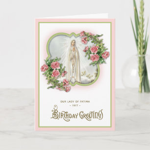 Verjaardag Religieus Onze Lieve Vrouw van Fatima M Kaart