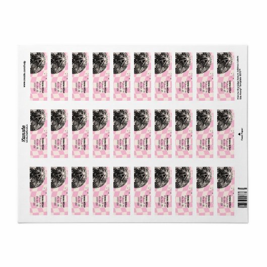 Verjaardag Retro Disco Etiket (Full Sheet)