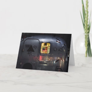 VERJAARDAG RETRO HAPPY CAMPER WENSKAART BEDANKKAART