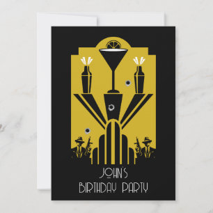Verjaardag Roaring Twenties Art Deco Gangster Kaart