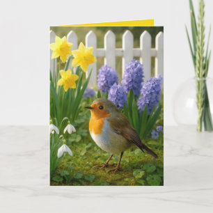 Verjaardag Robin in een lentetuin Kaart