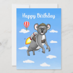 Verjaardag Rocket Koala Kaart