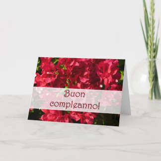Verjaardag Rode Bougainvilleas Wenskaart Kaart