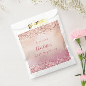 Verjaardag roos goud roze bedankzakje (Gezegeld)
