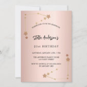 Verjaardag roos goud Steenbok sterrenbeeld Kaart (Voorkant)