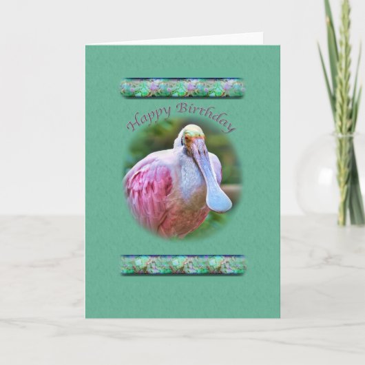 Verjaardag, Roseate Spoonbill Vogel Kaart (Voorkant)
