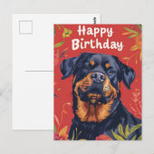 Verjaardag Rottweiler leuk Briefkaart (Voorkant / Achterkant)
