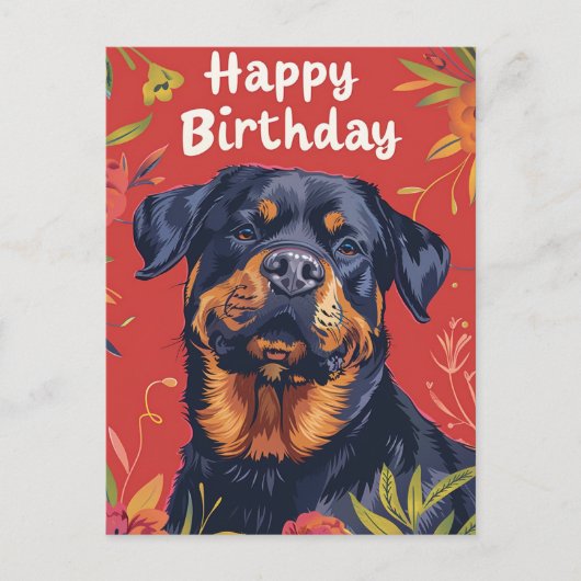 Verjaardag Rottweiler leuk Briefkaart (Voorkant)