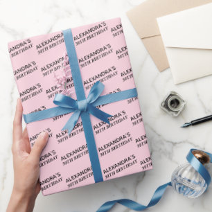 Verjaardag Roze 30 Persoonlijk Cadeaupapier