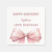 Verjaardag roze boog elegant servet (Voorkant)