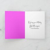 Verjaardag Roze en Witte Kosmos Bloem Kaart (Binnen)