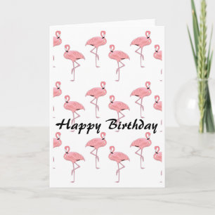 Verjaardag Roze Flamingo Patroon Kaart