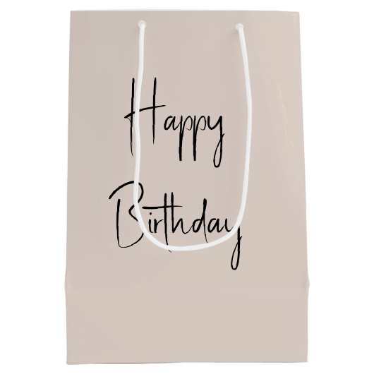 Verjaardag Roze Flamingo schaatser Medium Cadeauzakje (Achterkant)