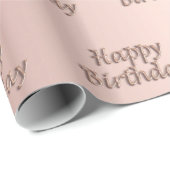 Verjaardag roze gouden druppels roze cadeaupapier (Rol Hoek)