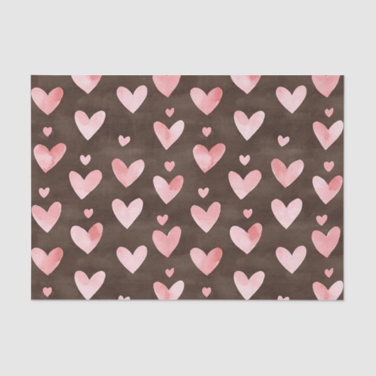 Verjaardag Roze Harten Tissuepapier (Voorkant)