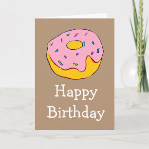 Verjaardag roze ijsdonut schattig eten kaart